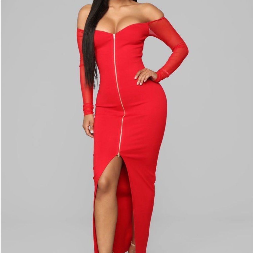 New with tag Red long sleeve dress